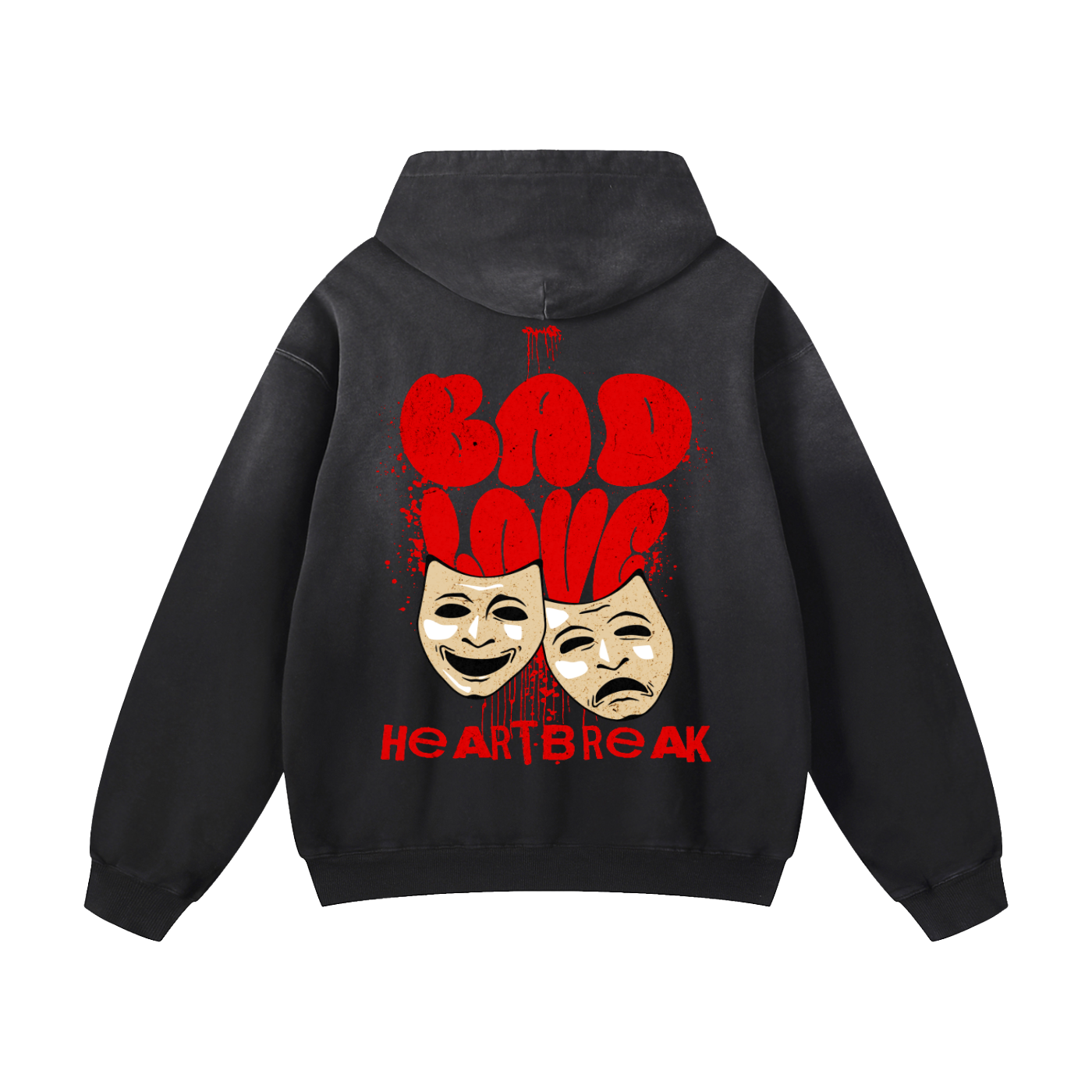 Heavyweight Bad Love Oversized Hoodie | Men Oversized Hoodie, Women Oversized Hoodie, Black Oversized Hoodie, Heavyweight Hoodie, Sunfade Hoodie, Vintage Wash Hoodie, Heavyweight Oversized Hoodie, Sunfaded Streetwear, Premium Streetwear USA, Vintage Look Hoodie, Heavyweight Sunfade Oversized Hoodie, Luxury Oversized Hoodie, Hoody 