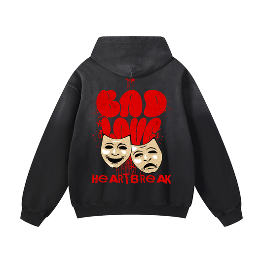 Heavyweight Bad Love Oversized Hoodie | Men Oversized Hoodie, Women Oversized Hoodie, Black Oversized Hoodie, Heavyweight Hoodie, Sunfade Hoodie, Vintage Wash Hoodie, Heavyweight Oversized Hoodie, Sunfaded Streetwear, Premium Streetwear USA, Vintage Look Hoodie, Heavyweight Sunfade Oversized Hoodie, Luxury Oversized Hoodie, Hoody 