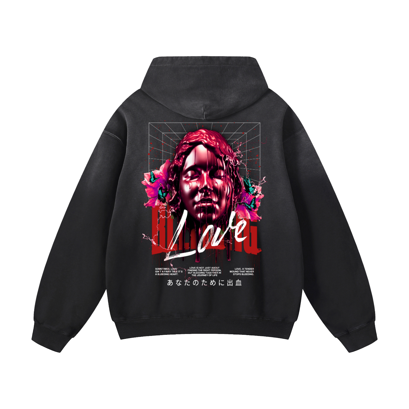 Heavyweight Bleeding Love Oversized Hoodie | Men Oversized Hoodie, Women Oversized Hoodie, Black Oversized Hoodie, Heavyweight Hoodie, Sunfade Hoodie, Vintage Wash Hoodie, Heavyweight Oversized Hoodie, Sunfaded Streetwear, Premium Streetwear USA, Vintage Look Hoodie, Heavyweight Sunfade Oversized Hoodie, Luxury Oversized Hoodie, Hoody 