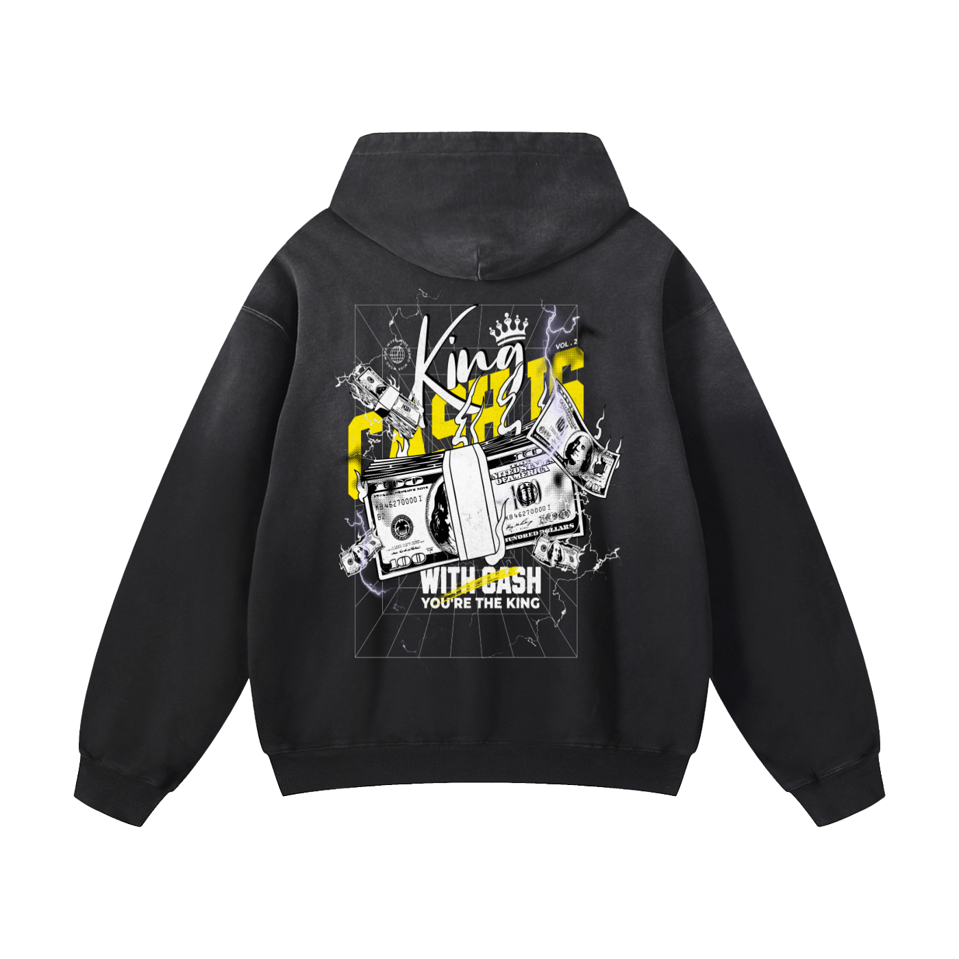 Heavyweight Cash Is King Oversized Hoodie | Men Oversized Hoodie, Women Oversized Hoodie, Black Oversized Hoodie, Heavyweight Hoodie, Sunfade Hoodie, Vintage Wash Hoodie, Heavyweight Oversized Hoodie, Sunfaded Streetwear, Premium Streetwear USA, Vintage Look Hoodie, Heavyweight Sunfade Oversized Hoodie, Luxury Oversized Hoodie, Hoody 
