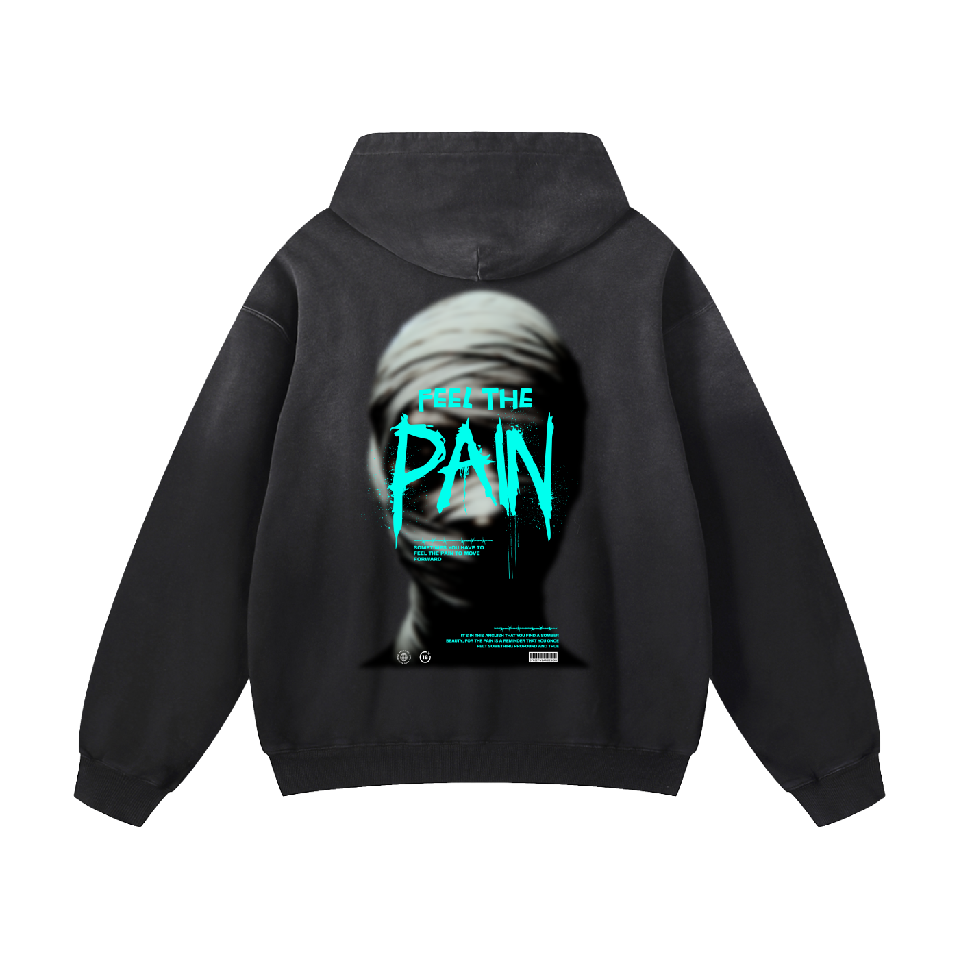Heavyweight Feel The Pain Oversized Hoodie | Men Oversized Hoodie, Women Oversized Hoodie, Black Oversized Hoodie, Heavyweight Hoodie, Sunfade Hoodie, Vintage Wash Hoodie, Heavyweight Oversized Hoodie, Sunfaded Streetwear, Premium Streetwear USA, Vintage Look Hoodie, Heavyweight Sunfade Oversized Hoodie, Luxury Oversized Hoodie, Hoody 