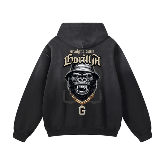 Heavyweight Gorilla Oversized Hoodie | Men Oversized Hoodie, Women Oversized Hoodie, Black Oversized Hoodie, Heavyweight Hoodie, Sunfade Hoodie, Vintage Wash Hoodie, Heavyweight Oversized Hoodie, Sunfaded Streetwear, Premium Streetwear USA, Vintage Look Hoodie, Heavyweight Sunfade Oversized Hoodie, Luxury Oversized Hoodie, Hoody 