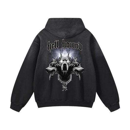 Heavyweight Hell Hound Oversized Hoodie | Men Oversized Hoodie, Women Oversized Hoodie, Black Oversized Hoodie, Heavyweight Hoodie, Sunfade Hoodie, Vintage Wash Hoodie, Heavyweight Oversized Hoodie, Sunfaded Streetwear, Premium Streetwear USA, Vintage Look Hoodie, Heavyweight Sunfade Oversized Hoodie, Luxury Oversized Hoodie, Hoody 