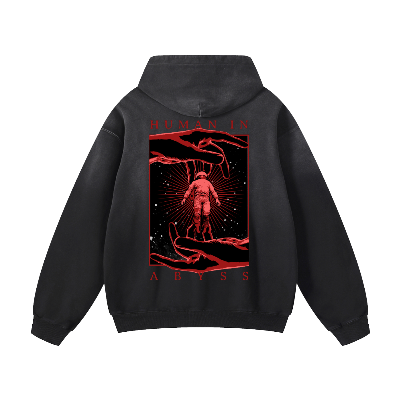 Heavyweight Human in Abyss Oversized Hoodie | Men Oversized Hoodie, Women Oversized Hoodie, Black Oversized Hoodie, Heavyweight Hoodie, Sunfade Hoodie, Vintage Wash Hoodie, Heavyweight Oversized Hoodie, Sunfaded Streetwear, Premium Streetwear USA, Vintage Look Hoodie, Heavyweight Sunfade Oversized Hoodie, Luxury Oversized Hoodie, Hoody 
