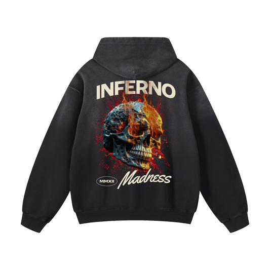 Heavyweight Inferno Oversized Hoodie | Men Oversized Hoodie, Women Oversized Hoodie, Black Oversized Hoodie, Heavyweight Hoodie, Sunfade Hoodie, Vintage Wash Hoodie, Heavyweight Oversized Hoodie, Sunfaded Streetwear, Premium Streetwear USA, Vintage Look Hoodie, Heavyweight Sunfade Oversized Hoodie, Luxury Oversized Hoodie, Hoody 