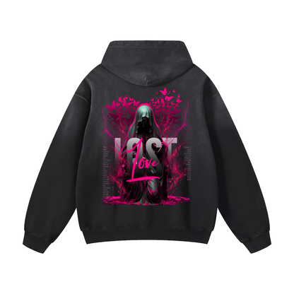 Heavyweight Lost Love Oversized Hoodie | Men Oversized Hoodie, Women Oversized Hoodie, Black Oversized Hoodie, Heavyweight Hoodie, Sunfade Hoodie, Vintage Wash Hoodie, Heavyweight Oversized Hoodie, Sunfaded Streetwear, Premium Streetwear USA, Vintage Look Hoodie, Heavyweight Sunfade Oversized Hoodie, Luxury Oversized Hoodie, Hoody 