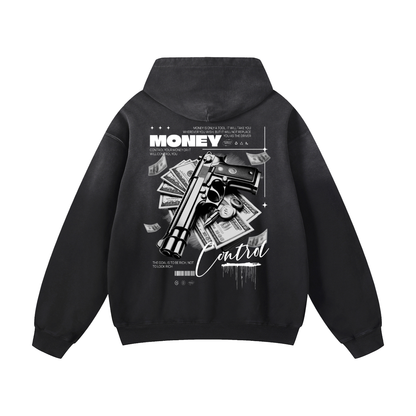 Heavyweight Money Control Oversized Hoodie | Men Oversized Hoodie, Women Oversized Hoodie, Black Oversized Hoodie, Heavyweight Hoodie, Sunfade Hoodie, Vintage Wash Hoodie, Heavyweight Oversized Hoodie, Sunfaded Streetwear, Premium Streetwear USA, Vintage Look Hoodie, Heavyweight Sunfade Oversized Hoodie, Luxury Oversized Hoodie, Hoody 