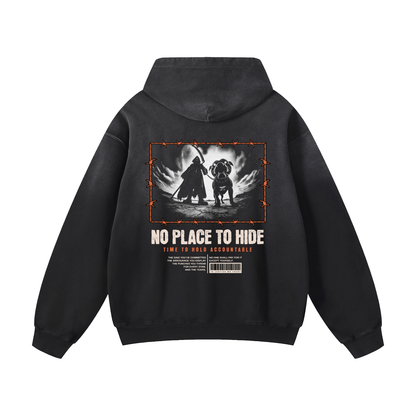 Heavyweight No Place To Hide Oversized Hoodie | Men Oversized Hoodie, Women Oversized Hoodie, Black Oversized Hoodie, Heavyweight Hoodie, Sunfade Hoodie, Vintage Wash Hoodie, Heavyweight Oversized Hoodie, Sunfaded Streetwear, Premium Streetwear USA, Vintage Look Hoodie, Heavyweight Sunfade Oversized Hoodie, Luxury Oversized Hoodie, Hoody 