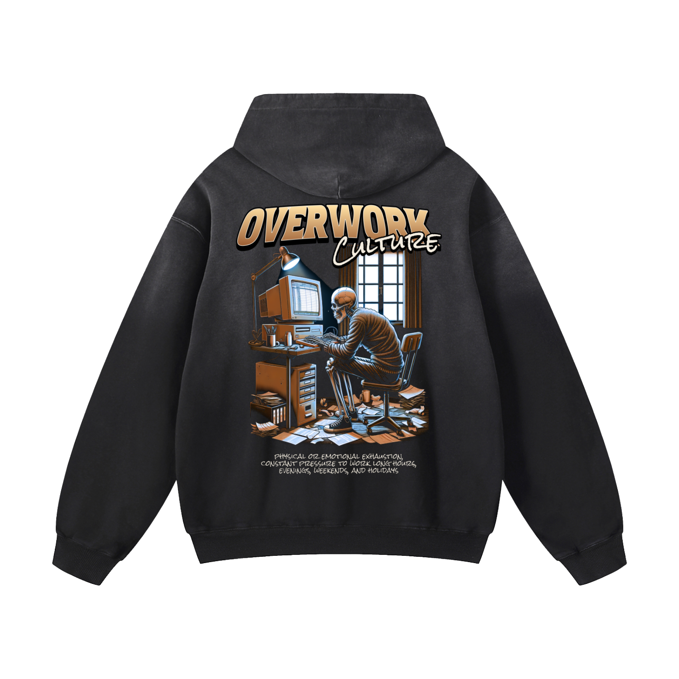 Heavyweight Overwork Culture Oversized Hoodie | Men Oversized Hoodie, Women Oversized Hoodie, Black Oversized Hoodie, Heavyweight Hoodie, Sunfade Hoodie, Vintage Wash Hoodie, Heavyweight Oversized Hoodie, Sunfaded Streetwear, Premium Streetwear USA, Vintage Look Hoodie, Heavyweight Sunfade Oversized Hoodie, Luxury Oversized Hoodie, Hoody 