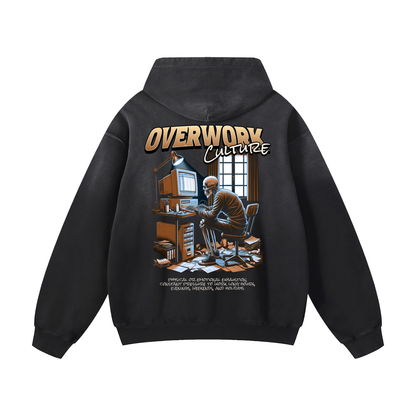 Heavyweight Overwork Culture Oversized Hoodie | Men Oversized Hoodie, Women Oversized Hoodie, Black Oversized Hoodie, Heavyweight Hoodie, Sunfade Hoodie, Vintage Wash Hoodie, Heavyweight Oversized Hoodie, Sunfaded Streetwear, Premium Streetwear USA, Vintage Look Hoodie, Heavyweight Sunfade Oversized Hoodie, Luxury Oversized Hoodie, Hoody 