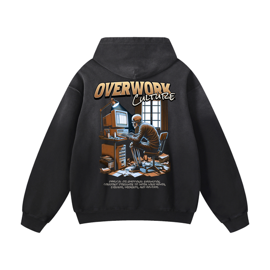 Heavyweight Overwork Culture Oversized Hoodie | Men Oversized Hoodie, Women Oversized Hoodie, Black Oversized Hoodie, Heavyweight Hoodie, Sunfade Hoodie, Vintage Wash Hoodie, Heavyweight Oversized Hoodie, Sunfaded Streetwear, Premium Streetwear USA, Vintage Look Hoodie, Heavyweight Sunfade Oversized Hoodie, Luxury Oversized Hoodie, Hoody 