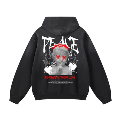 Heavyweight Peace Oversized Hoodie | Men Oversized Hoodie, Women Oversized Hoodie, Black Oversized Hoodie, Heavyweight Hoodie, Sunfade Hoodie, Vintage Wash Hoodie, Heavyweight Oversized Hoodie, Sunfaded Streetwear, Premium Streetwear USA, Vintage Look Hoodie, Heavyweight Sunfade Oversized Hoodie, Luxury Oversized Hoodie, Hoody 