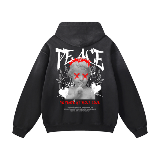 Heavyweight Peace Oversized Hoodie | Men Oversized Hoodie, Women Oversized Hoodie, Black Oversized Hoodie, Heavyweight Hoodie, Sunfade Hoodie, Vintage Wash Hoodie, Heavyweight Oversized Hoodie, Sunfaded Streetwear, Premium Streetwear USA, Vintage Look Hoodie, Heavyweight Sunfade Oversized Hoodie, Luxury Oversized Hoodie, Hoody 