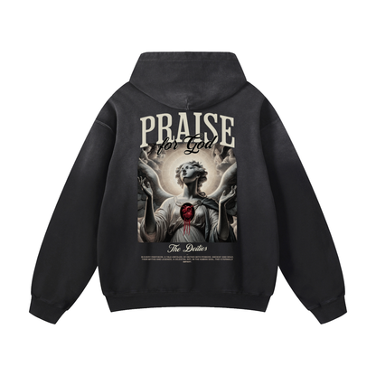 Heavyweight Praise the Rave Oversized Hoodie | Men Oversized Hoodie, Women Oversized Hoodie, Black Oversized Hoodie, Heavyweight Hoodie, Sunfade Hoodie, Vintage Wash Hoodie, Heavyweight Oversized Hoodie, Sunfaded Streetwear, Premium Streetwear USA, Vintage Look Hoodie, Heavyweight Sunfade Oversized Hoodie, Luxury Oversized Hoodie, Hoody 