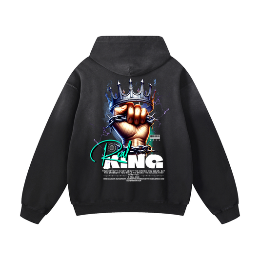 Heavyweight Real King Oversized Hoodie | Men Oversized Hoodie, Women Oversized Hoodie, Black Oversized Hoodie, Heavyweight Hoodie, Sunfade Hoodie, Vintage Wash Hoodie, Heavyweight Oversized Hoodie, Sunfaded Streetwear, Premium Streetwear USA, Vintage Look Hoodie, Heavyweight Sunfade Oversized Hoodie, Luxury Oversized Hoodie, Hoody 
