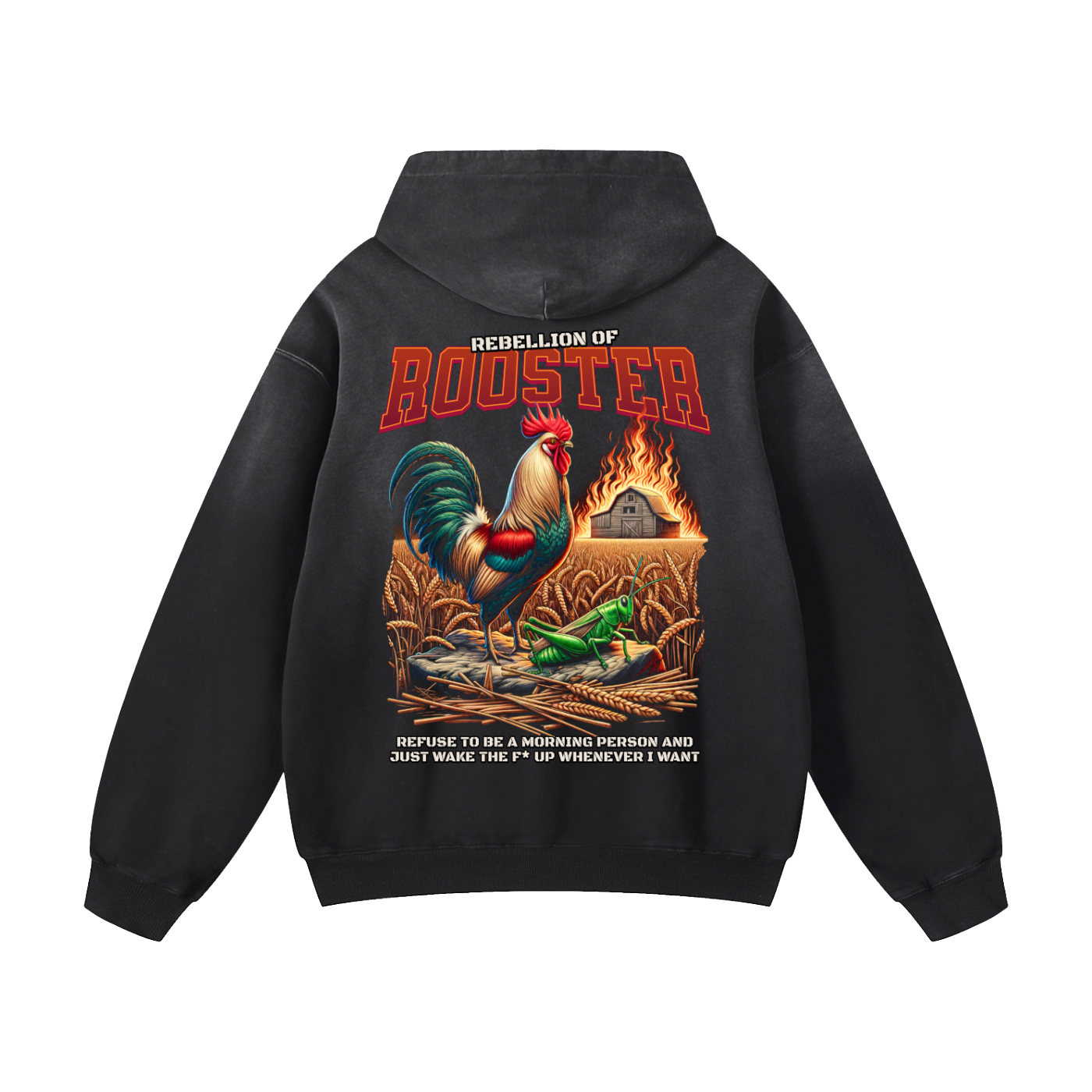 Heavyweight Rebellion Of Rooster Oversized Hoodie | Men Oversized Hoodie, Women Oversized Hoodie, Black Oversized Hoodie, Heavyweight Hoodie, Sunfade Hoodie, Vintage Wash Hoodie, Heavyweight Oversized Hoodie, Sunfaded Streetwear, Premium Streetwear USA, Vintage Look Hoodie, Heavyweight Sunfade Oversized Hoodie, Luxury Oversized Hoodie, Hoody 