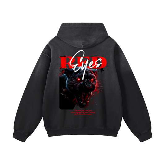 Heavyweight Red Eyes Oversized Hoodie | Men Oversized Hoodie, Women Oversized Hoodie, Black Oversized Hoodie, Heavyweight Hoodie, Sunfade Hoodie, Vintage Wash Hoodie, Heavyweight Oversized Hoodie, Sunfaded Streetwear, Premium Streetwear USA, Vintage Look Hoodie, Heavyweight Sunfade Oversized Hoodie, Luxury Oversized Hoodie, Hoody 