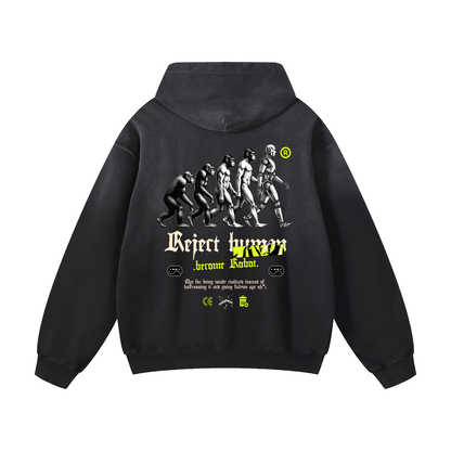 Heavyweight Reject Human Oversized Hoodie | Men Oversized Hoodie, Women Oversized Hoodie, Black Oversized Hoodie, Heavyweight Hoodie, Sunfade Hoodie, Vintage Wash Hoodie, Heavyweight Oversized Hoodie, Sunfaded Streetwear, Premium Streetwear USA, Vintage Look Hoodie, Heavyweight Sunfade Oversized Hoodie, Luxury Oversized Hoodie, Hoody 