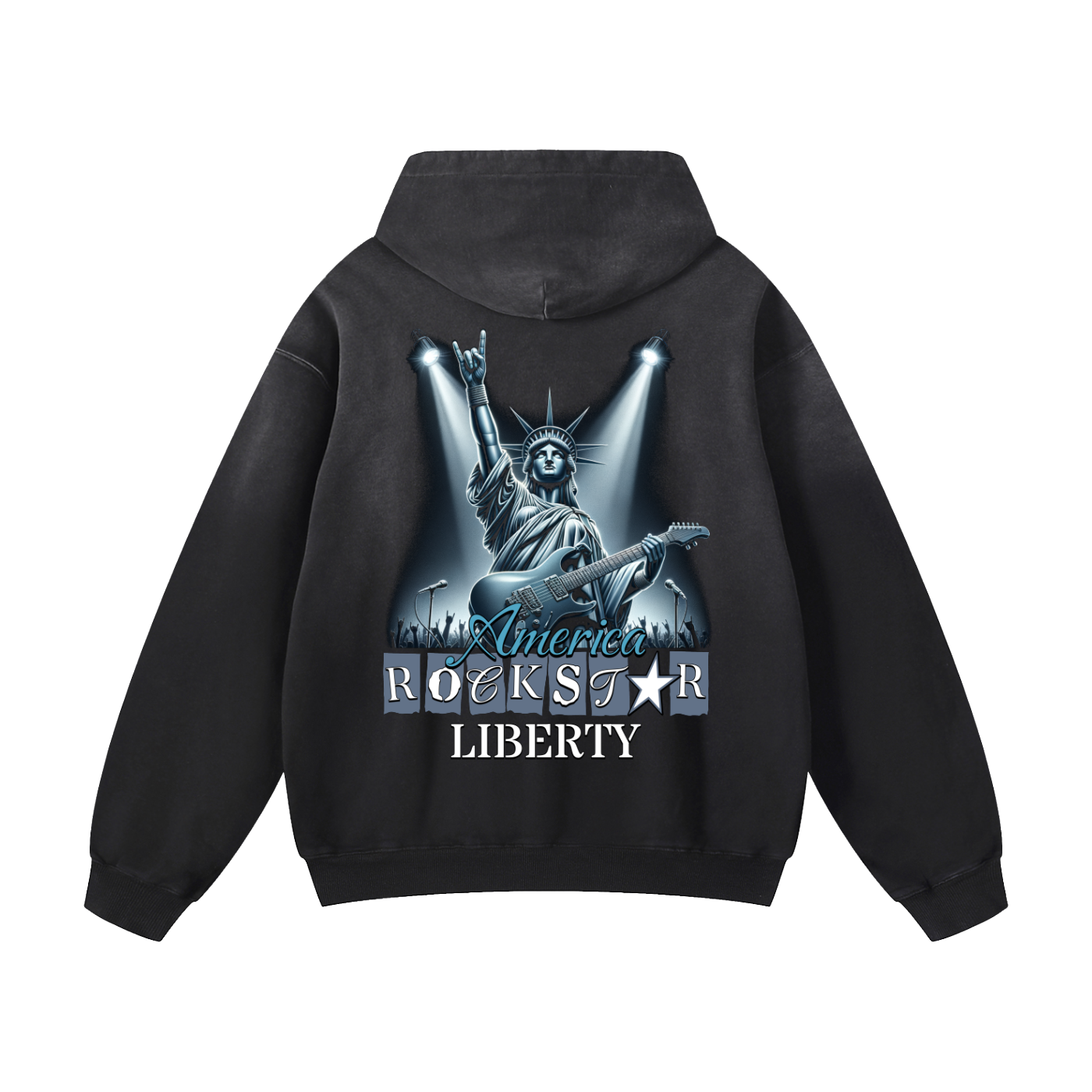 Heavyweight Rockstar Liberty Oversized Hoodie | Men Oversized Hoodie, Women Oversized Hoodie, Black Oversized Hoodie, Heavyweight Hoodie, Sunfade Hoodie, Vintage Wash Hoodie, Heavyweight Oversized Hoodie, Sunfaded Streetwear, Premium Streetwear USA, Vintage Look Hoodie, Heavyweight Sunfade Oversized Hoodie, Luxury Oversized Hoodie, Hoody 
