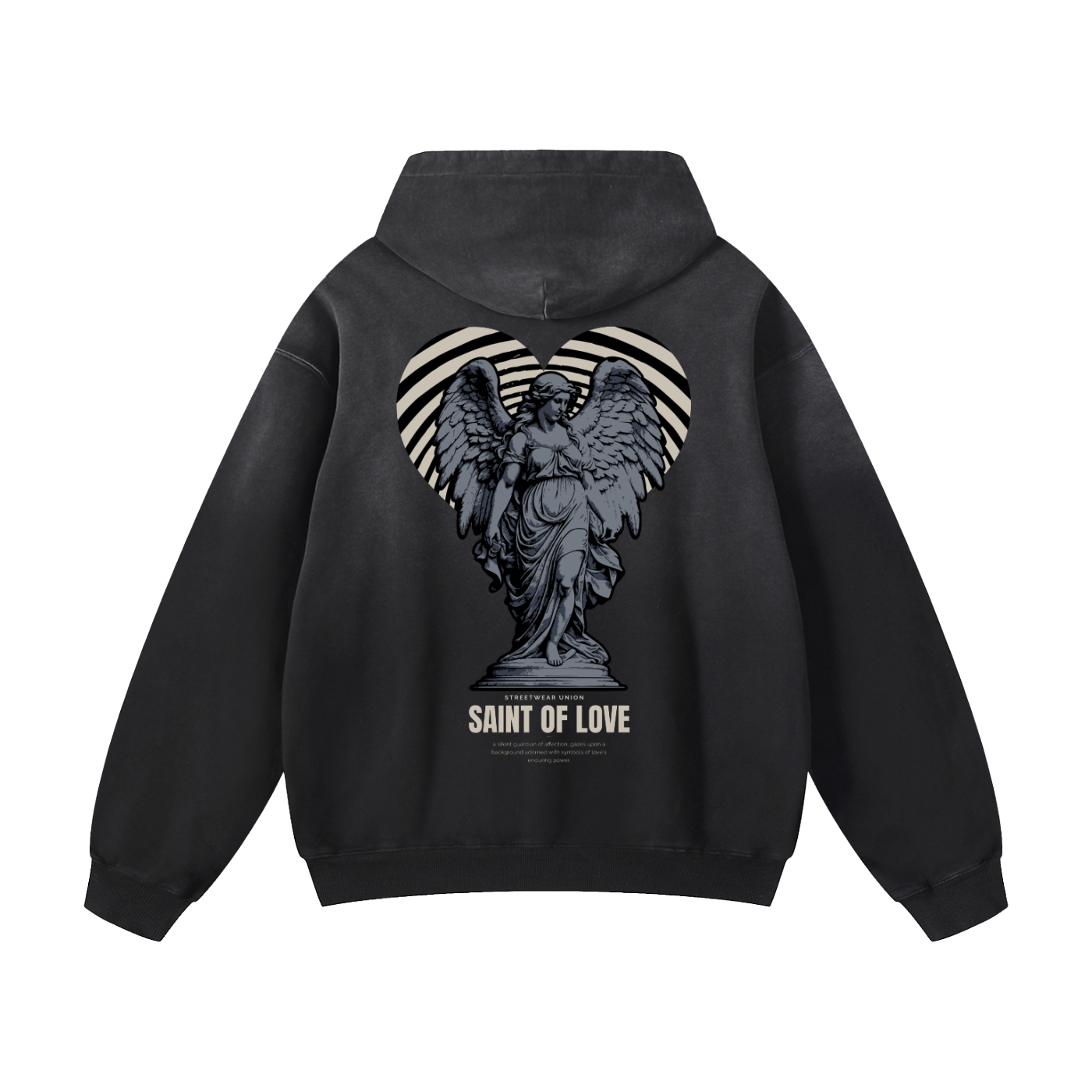 Heavyweight Saint Of Love Oversized Hoodie | Men Oversized Hoodie, Women Oversized Hoodie, Black Oversized Hoodie, Heavyweight Hoodie, Sunfade Hoodie, Vintage Wash Hoodie, Heavyweight Oversized Hoodie, Sunfaded Streetwear, Premium Streetwear USA, Vintage Look Hoodie, Heavyweight Sunfade Oversized Hoodie, Luxury Oversized Hoodie, Hoody 