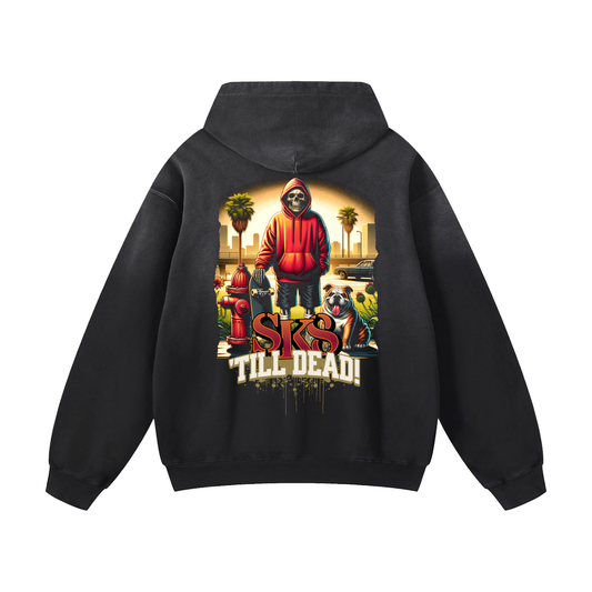 Heavyweight Sk8 Till Dead Oversized Hoodie | Men Oversized Hoodie, Women Oversized Hoodie, Black Oversized Hoodie, Heavyweight Hoodie, Sunfade Hoodie, Vintage Wash Hoodie, Heavyweight Oversized Hoodie, Sunfaded Streetwear, Premium Streetwear USA, Vintage Look Hoodie, Heavyweight Sunfade Oversized Hoodie, Luxury Oversized Hoodie, Hoody 