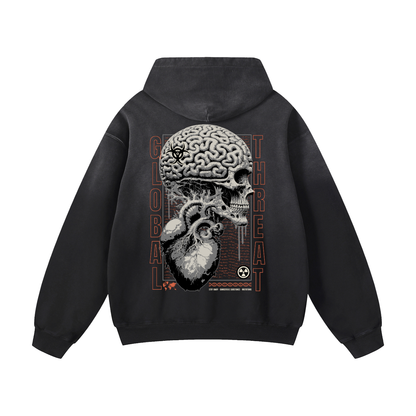 Heavyweight Skull Brain Oversized Hoodie | Men Oversized Hoodie, Women Oversized Hoodie, Black Oversized Hoodie, Heavyweight Hoodie, Sunfade Hoodie, Vintage Wash Hoodie, Heavyweight Oversized Hoodie, Sunfaded Streetwear, Premium Streetwear USA, Vintage Look Hoodie, Heavyweight Sunfade Oversized Hoodie, Luxury Oversized Hoodie, Hoody 