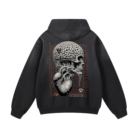 Heavyweight Skull Brain Oversized Hoodie | Men Oversized Hoodie, Women Oversized Hoodie, Black Oversized Hoodie, Heavyweight Hoodie, Sunfade Hoodie, Vintage Wash Hoodie, Heavyweight Oversized Hoodie, Sunfaded Streetwear, Premium Streetwear USA, Vintage Look Hoodie, Heavyweight Sunfade Oversized Hoodie, Luxury Oversized Hoodie, Hoody 