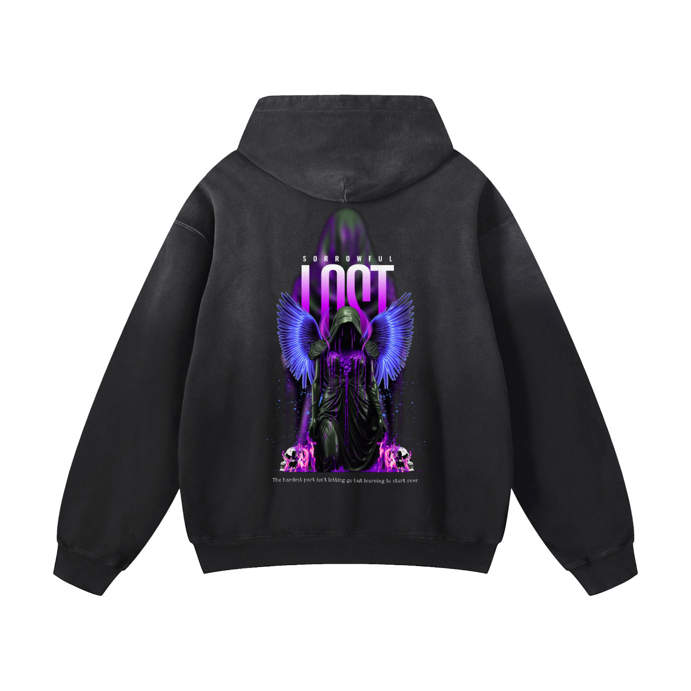 Heavyweight Sorrowful Lost Oversized Hoodie | Men Oversized Hoodie, Women Oversized Hoodie, Black Oversized Hoodie, Heavyweight Hoodie, Sunfade Hoodie, Vintage Wash Hoodie, Heavyweight Oversized Hoodie, Sunfaded Streetwear, Premium Streetwear USA, Vintage Look Hoodie, Heavyweight Sunfade Oversized Hoodie, Luxury Oversized Hoodie, Hoody 