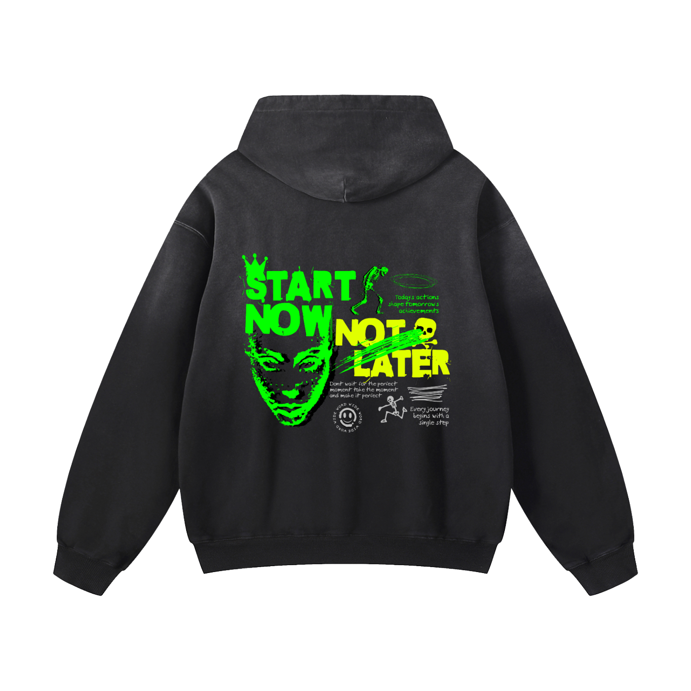 Heavyweight Start Now Not Later Oversized Hoodie | Men Oversized Hoodie, Women Oversized Hoodie, Black Oversized Hoodie, Heavyweight Hoodie, Sunfade Hoodie, Vintage Wash Hoodie, Heavyweight Oversized Hoodie, Sunfaded Streetwear, Premium Streetwear USA, Vintage Look Hoodie, Heavyweight Sunfade Oversized Hoodie, Luxury Oversized Hoodie, Hoody 
