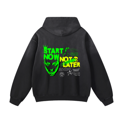 Heavyweight Start Now Not Later Oversized Hoodie | Men Oversized Hoodie, Women Oversized Hoodie, Black Oversized Hoodie, Heavyweight Hoodie, Sunfade Hoodie, Vintage Wash Hoodie, Heavyweight Oversized Hoodie, Sunfaded Streetwear, Premium Streetwear USA, Vintage Look Hoodie, Heavyweight Sunfade Oversized Hoodie, Luxury Oversized Hoodie, Hoody 