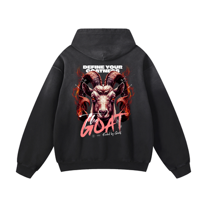 Heavyweight The Goat Oversized Hoodie | Men Oversized Hoodie, Women Oversized Hoodie, Black Oversized Hoodie, Heavyweight Hoodie, Sunfade Hoodie, Vintage Wash Hoodie, Heavyweight Oversized Hoodie, Sunfaded Streetwear, Premium Streetwear USA, Vintage Look Hoodie, Heavyweight Sunfade Oversized Hoodie, Luxury Oversized Hoodie, Hoody 