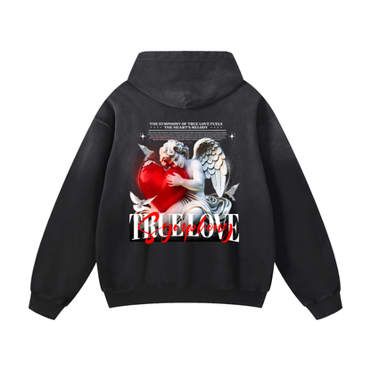 Heavyweight True Love Symphony Oversized Hoodie | Men Oversized Hoodie, Women Oversized Hoodie, Black Oversized Hoodie, Heavyweight Hoodie, Sunfade Hoodie, Vintage Wash Hoodie, Heavyweight Oversized Hoodie, Sunfaded Streetwear, Premium Streetwear USA, Vintage Look Hoodie, Heavyweight Sunfade Oversized Hoodie, Luxury Oversized Hoodie, Hoody 