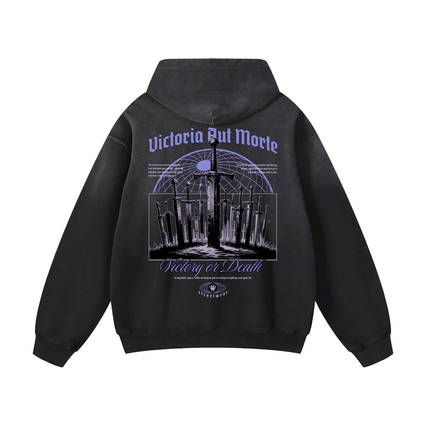Heavyweight Victory Or Death Oversized Hoodie | Men Oversized Hoodie, Women Oversized Hoodie, Black Oversized Hoodie, Heavyweight Hoodie, Sunfade Hoodie, Vintage Wash Hoodie, Heavyweight Oversized Hoodie, Sunfaded Streetwear, Premium Streetwear USA, Vintage Look Hoodie, Heavyweight Sunfade Oversized Hoodie, Luxury Oversized Hoodie, Hoody 