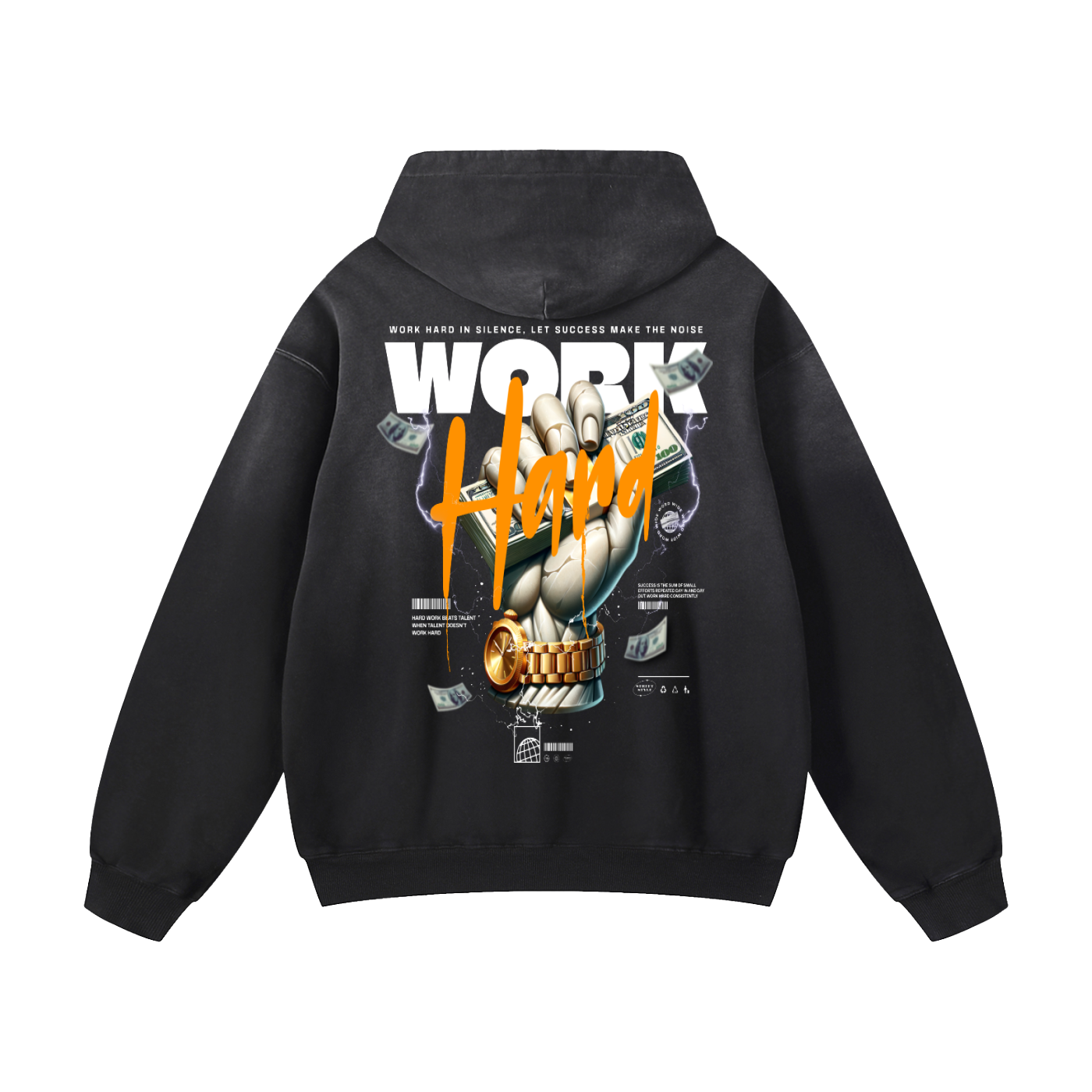 Heavyweight Work Hard Oversized Hoodie | Men Oversized Hoodie, Women Oversized Hoodie, Black Oversized Hoodie, Heavyweight Hoodie, Sunfade Hoodie, Vintage Wash Hoodie, Heavyweight Oversized Hoodie, Sunfaded Streetwear, Premium Streetwear USA, Vintage Look Hoodie, Heavyweight Sunfade Oversized Hoodie, Luxury Oversized Hoodie, Hoody 